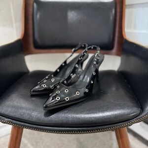 Eldof Women Slingback Heels Studded Eyelet